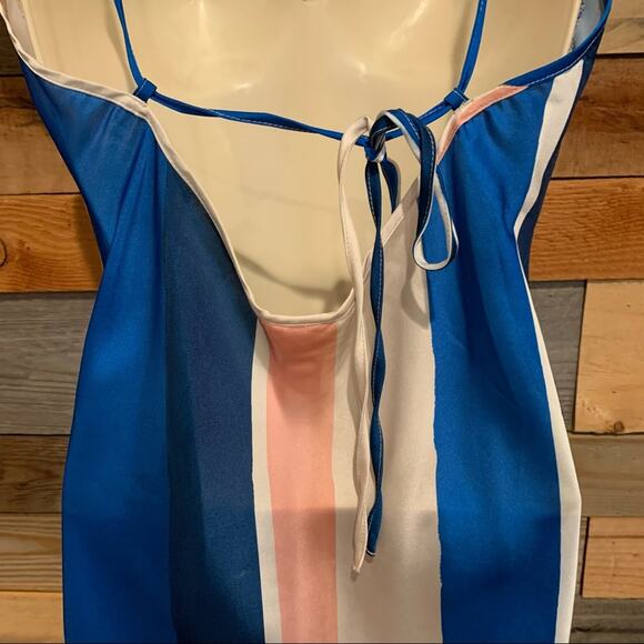 Lemlem X H&M Blue Stripe Midi Slip Dress Size S Contemporary Nautical Y2K Glam - Picture 11 of 15